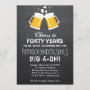 Search for beer 40th birthday invitations Chalkboard