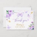 Search for purple and gold thank you cards Butterfly