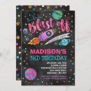 Search for outer space party invitations Rocket ship