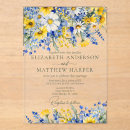 Search for dusty blue and yellow wedding invitations Watercolor floral