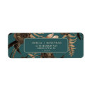 Search for teal floral return address labels Stylish