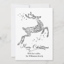Search for reindeer christmas cards Black and white