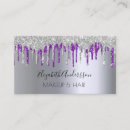 Search for purple glitter business cards Silver