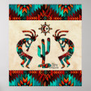 Search for kokopelli art posters Turquoise