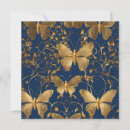 Search for blue butterfly invitations Gold