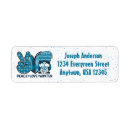 Search for blue snowflakes return address labels Winter season