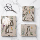 Search for woodland creatures wrapping paper Racoon