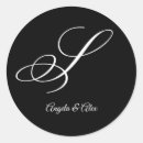 Search for fancy initial stickers Black and white