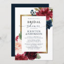 Search for gold and burgundy bridal shower invitations Bride