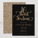 Search for black and gold glitter birthday invitations Chic