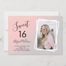 Search for pretty pink white sweet 16 invitations Stylish