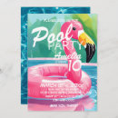 Search for flamingo birthday invitations Pool party birthday