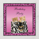 Search for pink leopard birthday invitations Pink and black