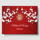 Search for cherry blossom wedding guest books Red
