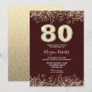 Search for mens 80th birthday invitations Gold