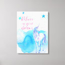 Search for pink unicorn canvas prints Watercolor