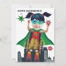 Search for girls superhero birthday invitations For kids
