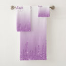 Search for purple and gold bath towels Faux glitter