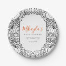 Search for halloween baby shower plates Black and white