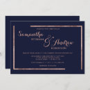 Search for navy blue border wedding invitations Typography