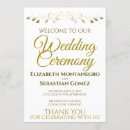 Search for gold foil wedding programmes White