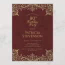 Search for red 80th birthday invitations Burgundy