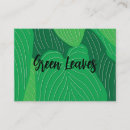 Search for leaves pattern business cards Green