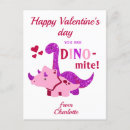 Search for school valentines postcards Dinosaur