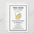 Search for funny beer birthday invitations Black and white