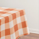 Search for orange and white tablecloths Chequered