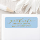 Search for blue and gold graduation return address labels Elegant