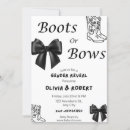 Search for boots or bows gender reveal invitations Baby