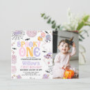 Search for the spooky one birthday invitations Baby girl