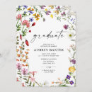 Search for wildflower graduation invitations Watercolor