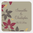 Search for fall square wedding stickers Autumn leaves