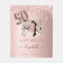 Search for 50th birthday blankets Rose gold