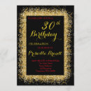 Search for glitter confetti birthday invitations Black