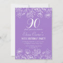 Search for purple 90th birthday invitations Watercolor
