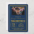 Search for blue and gold 70th birthday invitations For him