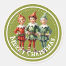Search for vintage elves stickers Merry christmas