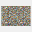 Search for big cat wrapping paper Illustration