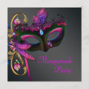 Search for hot pink black gold invitations Masquerade