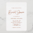Search for rose gold foil bridal shower invitations Calligraphy