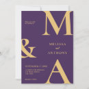 Search for purple and gold wedding invitations Typography
