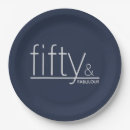 Search for navy blue and silver plates 50th birthday