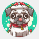 Search for funny pug stickers Xmas
