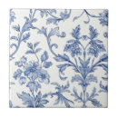 Search for vintage blue white floral tiles Toile de jouy