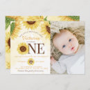 Search for sunflower 1st birthday invitations Summer