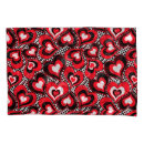 Search for red hearts pillowcases White
