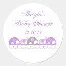 Search for lavender elephant baby shower stickers Grey